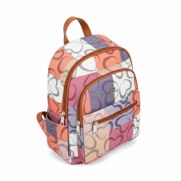 Zaino 2in1 trasformabile donna firmato Baci&Abbracci multitasche fantasia logo impermeabile zip zainetto