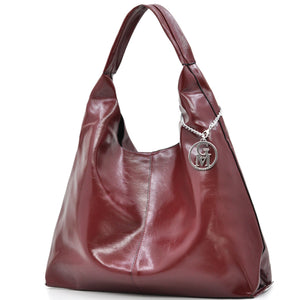 La Mattea - Borsa donna firmata Gyoiamea a sacco hono in similpelle lucida mono manico