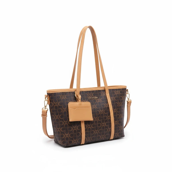 Borsa firmata shopping COCONUDA Colletion donna spalla a tracolla simil pelle nuova fantasia logo