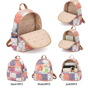 Zaino 2in1 trasformabile donna firmato Baci&Abbracci multitasche fantasia logo impermeabile zip zainetto