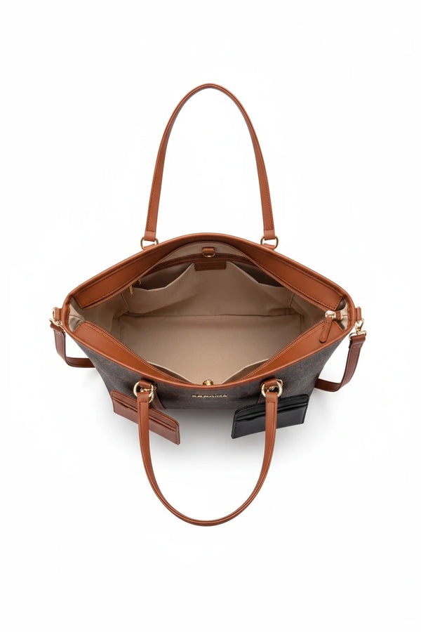 Borsa firmata shopping COCONUDA Colletion donna spalla a tracolla simil pelle nuova fantasia logo