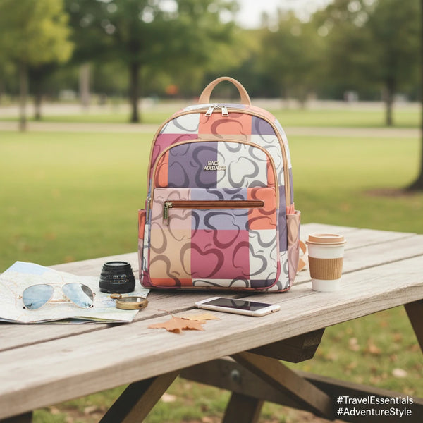 Zaino 2in1 trasformabile donna firmato Baci&Abbracci multitasche fantasia logo impermeabile zip zainetto