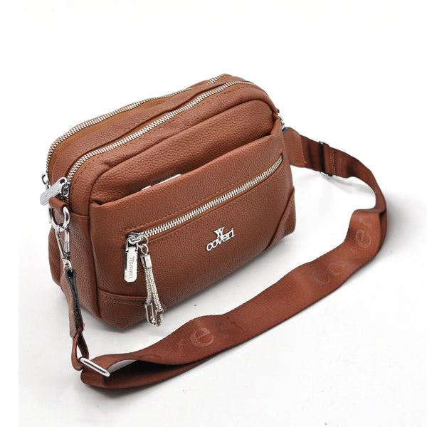 YYcoveri Borsa firmata a mano e tracolla borsetta con molte chiusure con zip simil pelle martellata