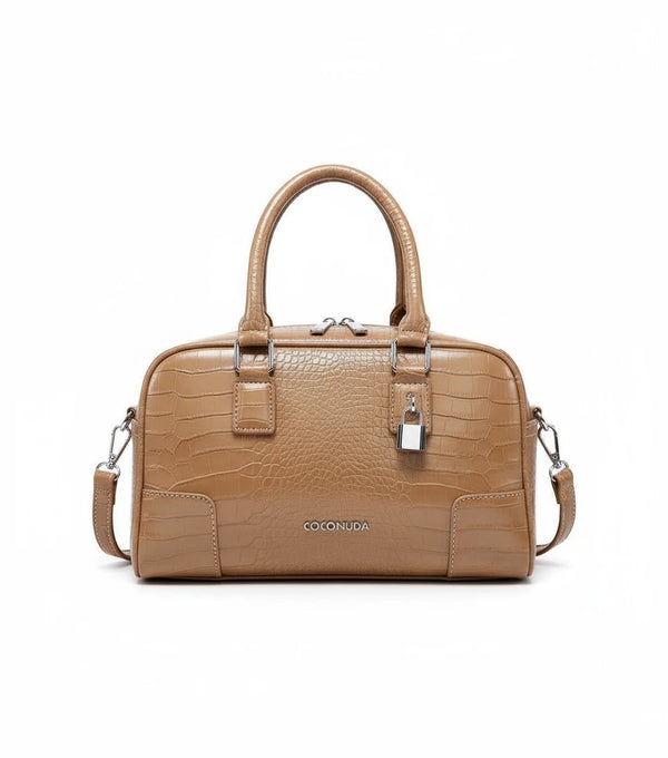 Borsa piccola firmata COCONUDA Colletion borsetta donna tracolla simil pelle squamata coccodrillo pitonata