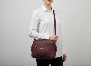 Borsa firmata CHARRO tracolla multi tasche fantasia logata logo pressato donna capiente 4 tasche cerniera