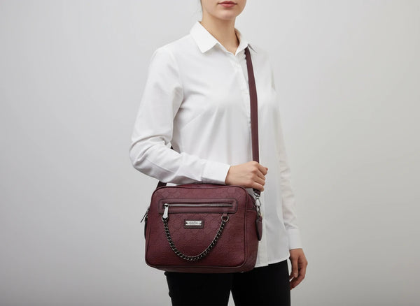 Borsa firmata CHARRO tracolla multi tasche fantasia logata logo pressato donna capiente 4 tasche cerniera
