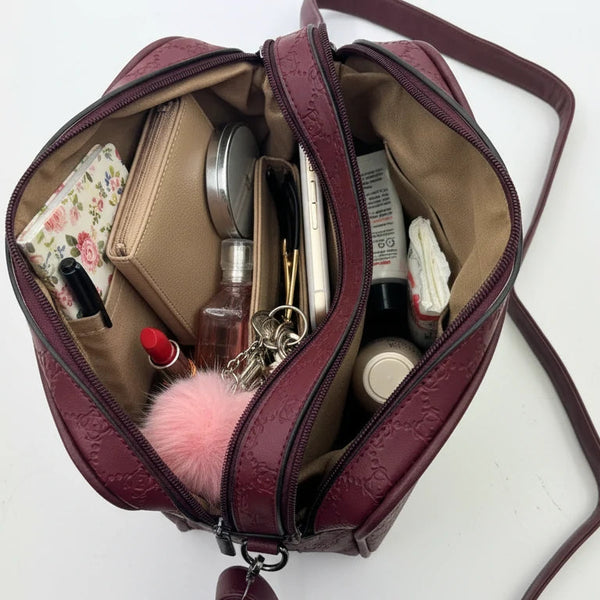 Borsa firmata CHARRO tracolla multi tasche fantasia logata logo pressato donna capiente 4 tasche cerniera
