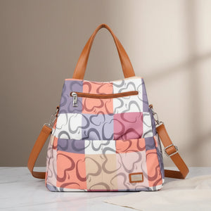 Zaino 2in1 trasformabile donna firmato Baci&Abbracci multitasche fantasia logo impermeabile zip zainetto