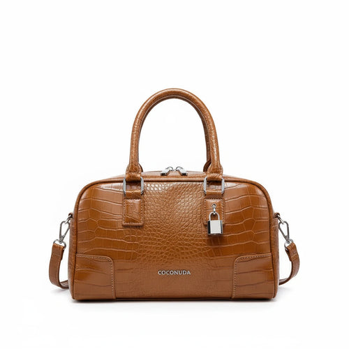 Borsa piccola firmata COCONUDA Colletion borsetta donna tracolla simil pelle squamata coccodrillo pitonata