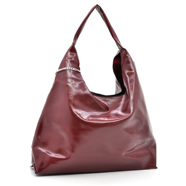 La Mattea - Borsa donna firmata Gyoiamea a sacco hono in similpelle lucida mono manico