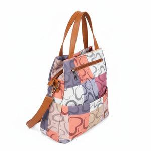 Zaino 2in1 trasformabile donna firmato Baci&Abbracci multitasche fantasia logo impermeabile zip zainetto