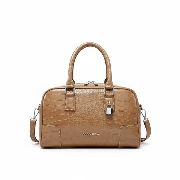 Borsa piccola firmata COCONUDA Colletion borsetta donna tracolla simil pelle squamata coccodrillo pitonata