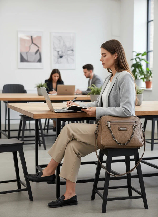 Borsa firmata CHARRO tracolla multi tasche fantasia logata logo pressato donna capiente 4 tasche cerniera