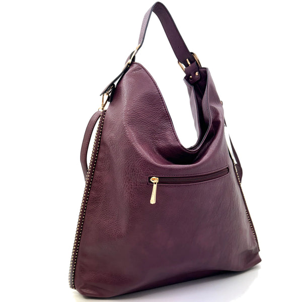 Borsa a sacco firmata CHARRO donna spalla a tracolla simil pelle grande monomanico