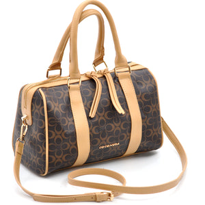 Borsa bauletto firmata COCONUDA a tracolla elegante casual simil pelle logo fantasia