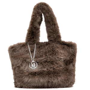 L'orsacchiotta - Borsa firmata Gyoiamea in eco pelliccia morbida teddy pelo a shopping