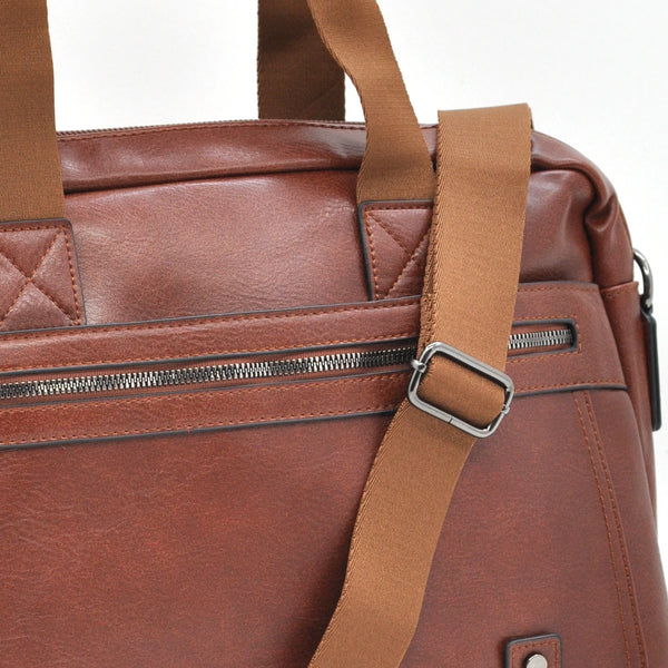 Borsa Uomo firmato B. Cavalli Cartella Tracolla in Pelle Sintetica Marrone — Ventiquattrore Casual Business