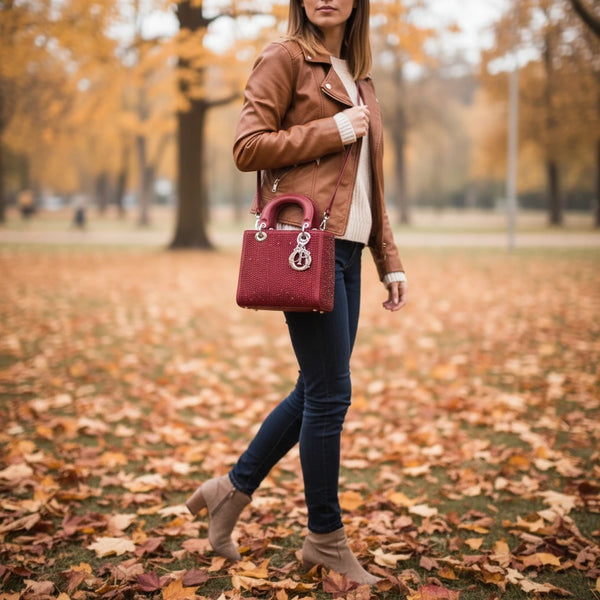 La Valencia - Borsa firmata Gyoiamea con strass glitter zirconata