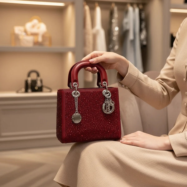 La Valencia - Borsa firmata Gyoiamea con strass glitter zirconata