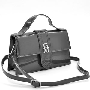 La Mattea - Borsetta firmata Gyoiamea simil pelle lucida vernice tracolla elegante casual