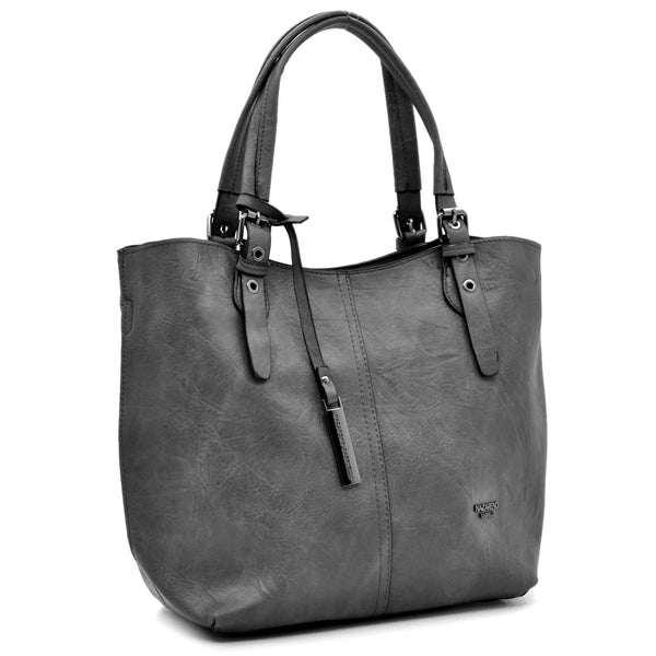 Borsa firmata Nazareno Gabrielli + pochette OMAGGIO donna spalla shopping capiente simil pelle venata coconuda