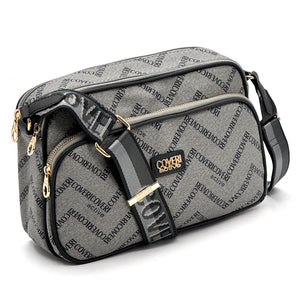 Borsa piccola molte tasche tracolla firmata COVERI ACTIVE in simil pelle pregiata zip fantasia logata originale