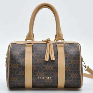Borsa bauletto firmata COCONUDA a tracolla elegante casual simil pelle logo fantasia
