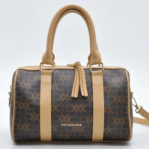 Borsa bauletto firmata COCONUDA a tracolla elegante casual simil pelle logo fantasia