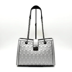 Antonio Basile - Borsa shopping a spalla tracolla trapuntata simil pelle rigida elegante casual