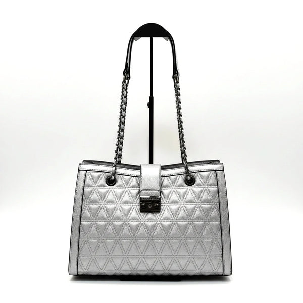 Antonio Basile - Borsa shopping a spalla tracolla trapuntata simil pelle rigida elegante casual