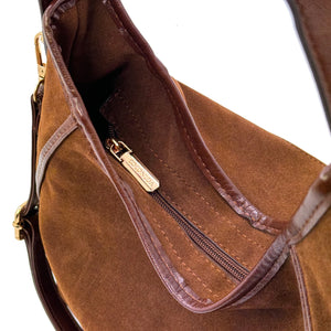 Borsa sacco hobo COCONUDA donna spalla a tracolla simil pelle scamosciata camoscio