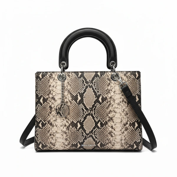 Pitonata bag - Borsa firmata GYOIAMEA tote borsetta rigida simil pelle fantasia animalier