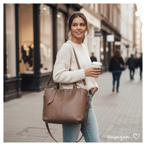 La SignoraBorsa - Borsa firmata Gyoiamea shopping a spalla manici nodo simil pelle