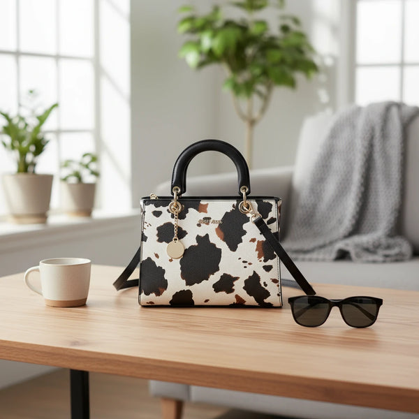 Zebrata bag - Borsa firmata GYOIAMEA tote borsetta rigida simil pelle fantasia animalier