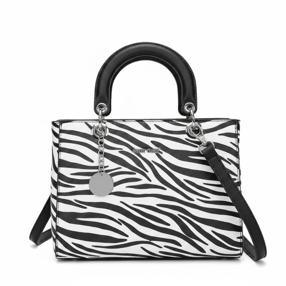 Zebrata bag - Borsa firmata GYOIAMEA tote borsetta rigida simil pelle fantasia animalier