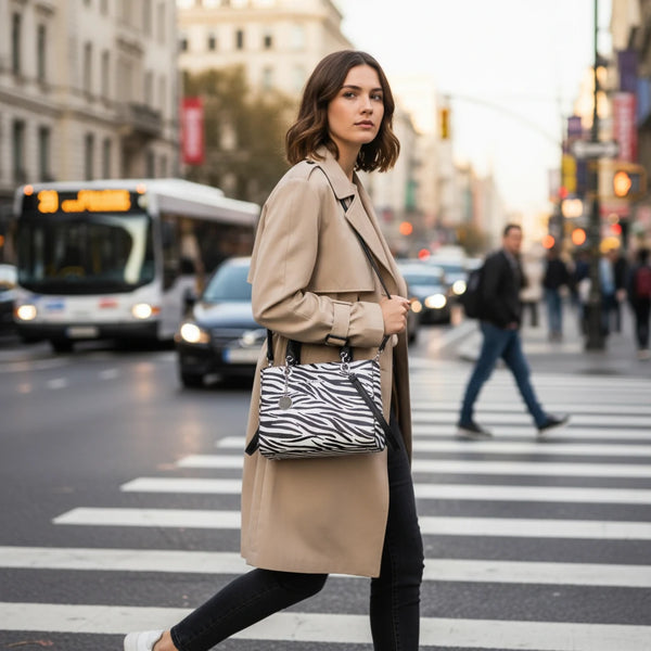 Zebrata bag - Borsa firmata GYOIAMEA tote borsetta rigida simil pelle fantasia animalier