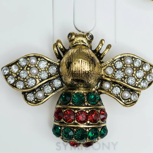 Set 3 Spille Gioiello Iconiche - Ape Regina, Numero 5 e Fiore con Strass