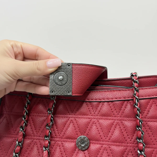 Antonio Basile - Borsa shopping a spalla tracolla trapuntata simil pelle rigida elegante casual