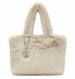 L'orsacchiotta - Borsa firmata Gyoiamea in eco pelliccia morbida teddy pelo a shopping