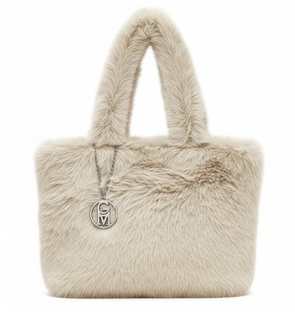 L'orsacchiotta - Borsa firmata Gyoiamea in eco pelliccia morbida teddy pelo a shopping