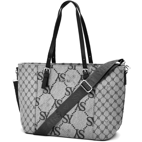Borsa donna firmata Sweet Years in simil pelle grande tote shopping con tracolla e spalla