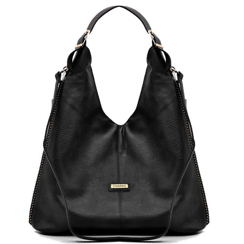 Borsa a sacco firmata CHARRO donna spalla a tracolla simil pelle grande monomanico