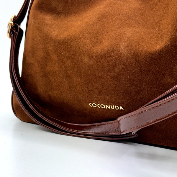 Borsa sacco hobo COCONUDA donna spalla a tracolla simil pelle scamosciata camoscio