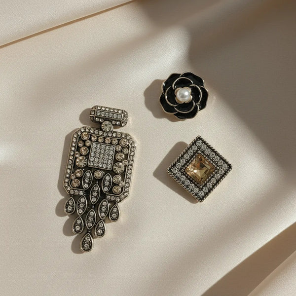 Set Spille Gioiello Stile Vintage per Cappotto e Blazer - Collezione Symphony "Parisian Chic"