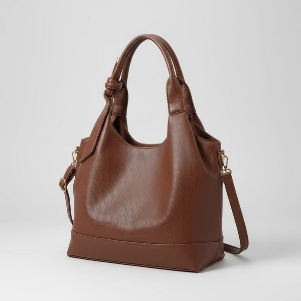 La Deliziosa - Borsa firmata Gyoiamea shopping a spalla manici nodo simil pelle morbida