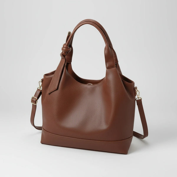 La Deliziosa - Borsa firmata Gyoiamea shopping a spalla manici nodo simil pelle morbida