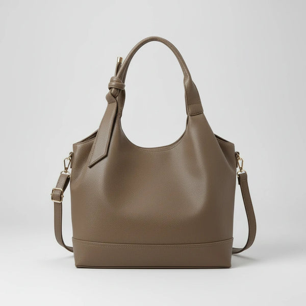 La Deliziosa - Borsa firmata Gyoiamea shopping a spalla manici nodo simil pelle morbida