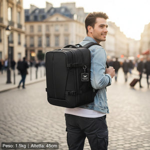 Asterio - Zaino AirPack Pro Antifurto tasca sotto vuoto Impermeabile USB Capiente Viaggio cabina aereo