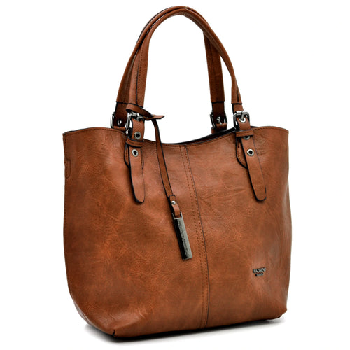 Borsa firmata Nazareno Gabrielli + pochette OMAGGIO donna spalla shopping capiente simil pelle venata coconuda