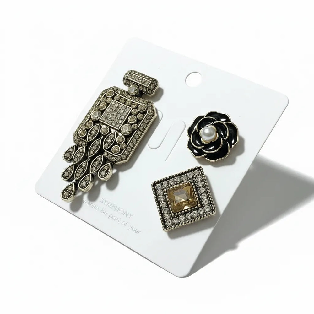 Set Spille Gioiello Stile Vintage per Cappotto e Blazer - Collezione Symphony "Parisian Chic"